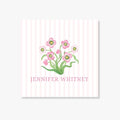 Personalized Pink Stripe Floral Enclosure Card