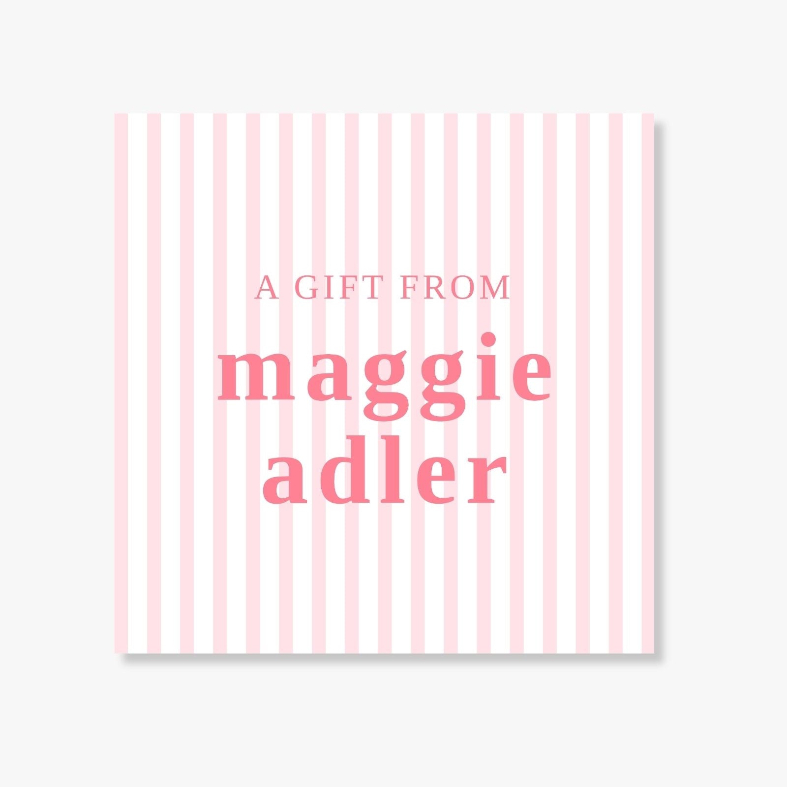 Personalized Pink Stripe Gift Enclosure Card