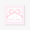 Personalized Pink Bow Stripe Enclosure Card