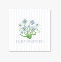 Personalized Blue Stripe Floral Enclosure Card