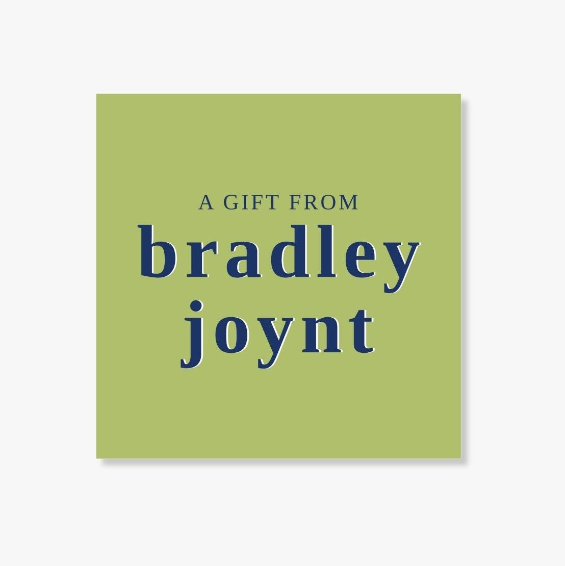 Personalized Olive Green Name Enclosure Cards