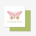 Personalized Pink Garden Butterfly Enclosure Card