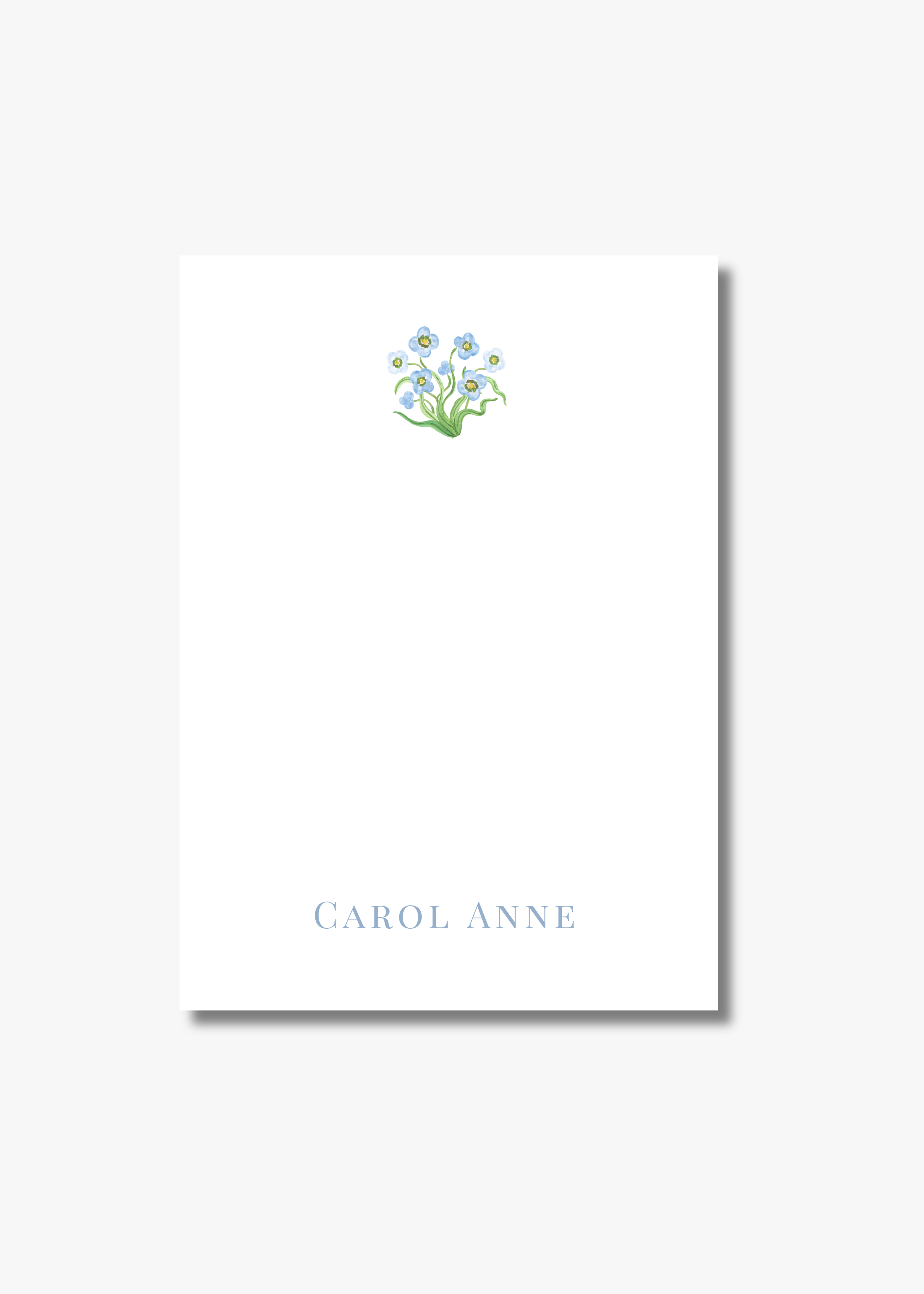 Personalized Blue Floral Notepad