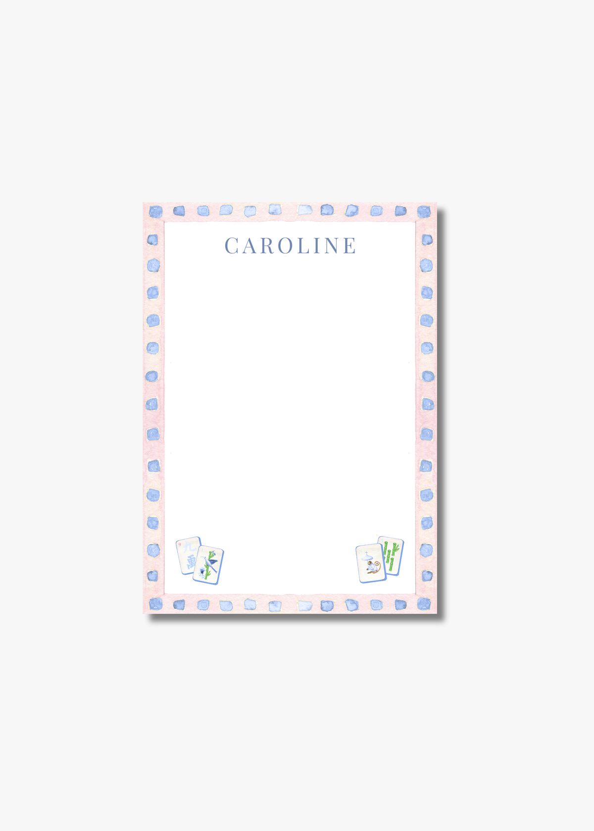 Personalized Mahjong Notepad | Custom Name Stationery
