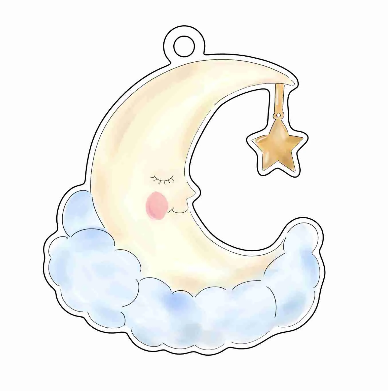 Lovely Moon Acrylic Ornament