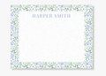 Personalized Blue Botanical Stationery