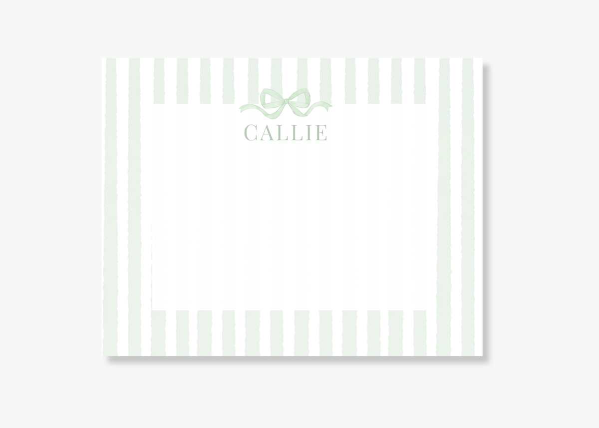 Personalized Striped Bow Stationery