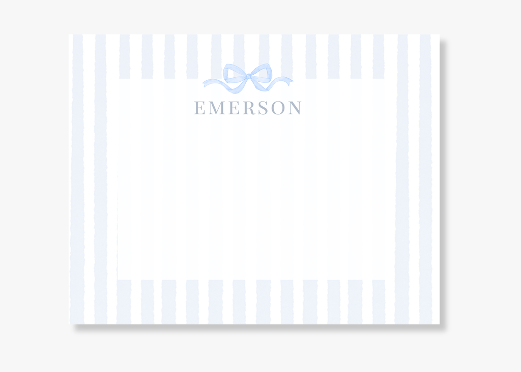 Personalized Striped Bow Stationery