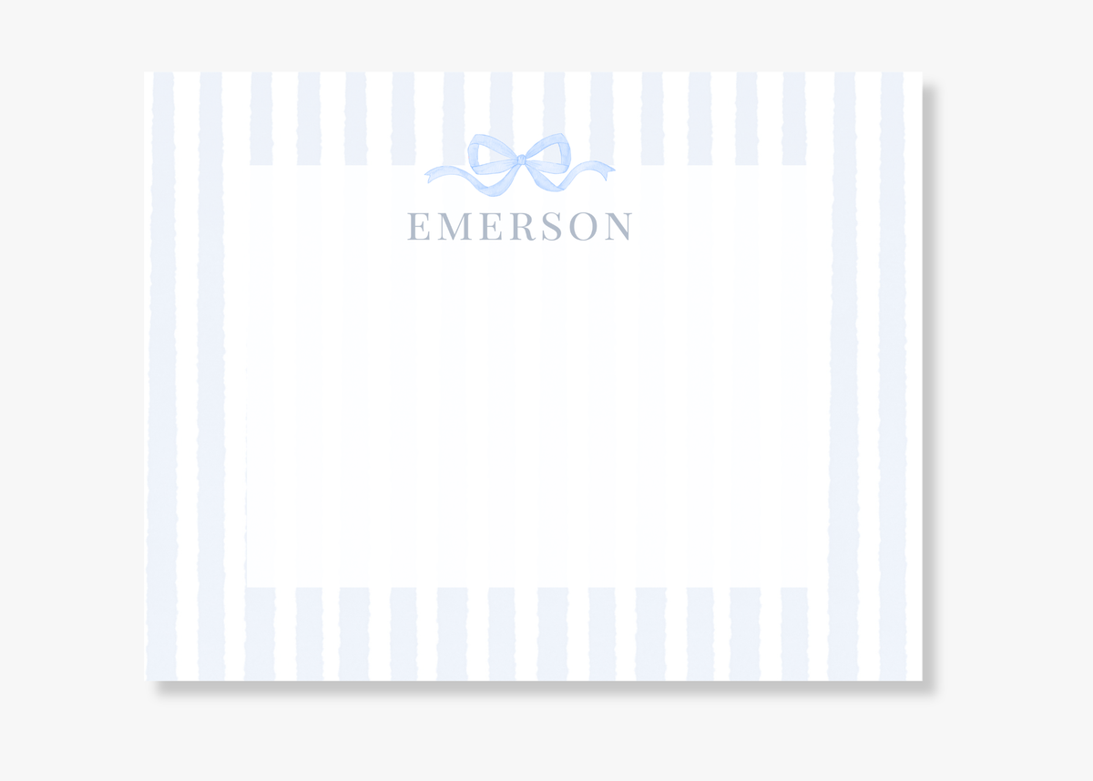Personalized Striped Bow Stationery