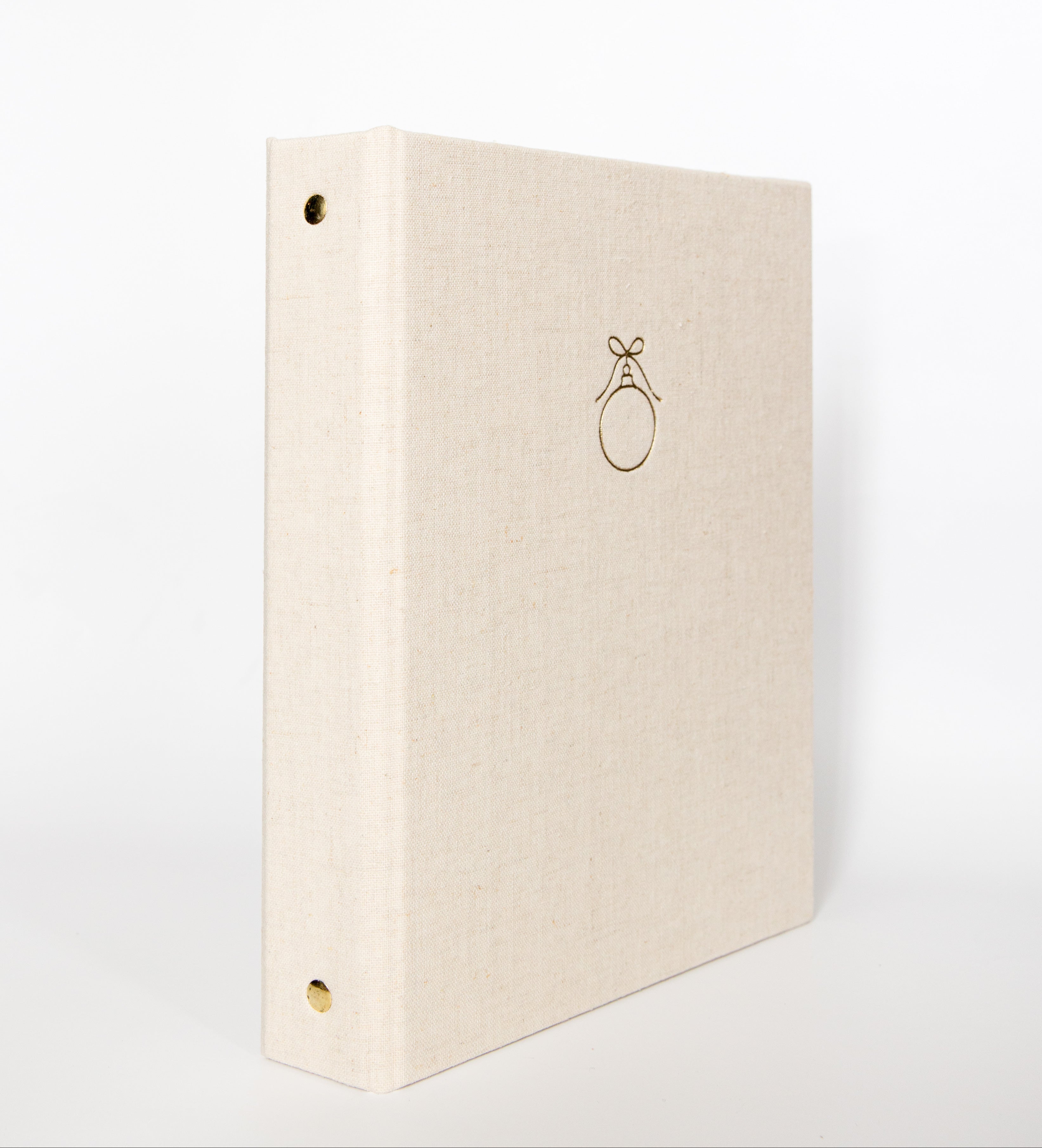 Linen handbound book with gold foil stamping