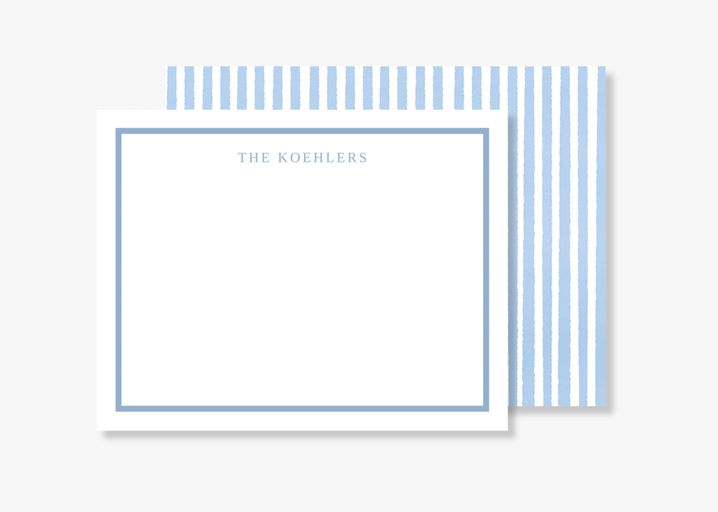 Personalized Blue Border Stationery