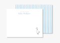Personalized Goose Kids Stationery | Blue Stripe Notecards